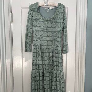 Sundance allover stretch lace midi dress ~Aqua blue ~ Medium~NWT~SPRING~Easter